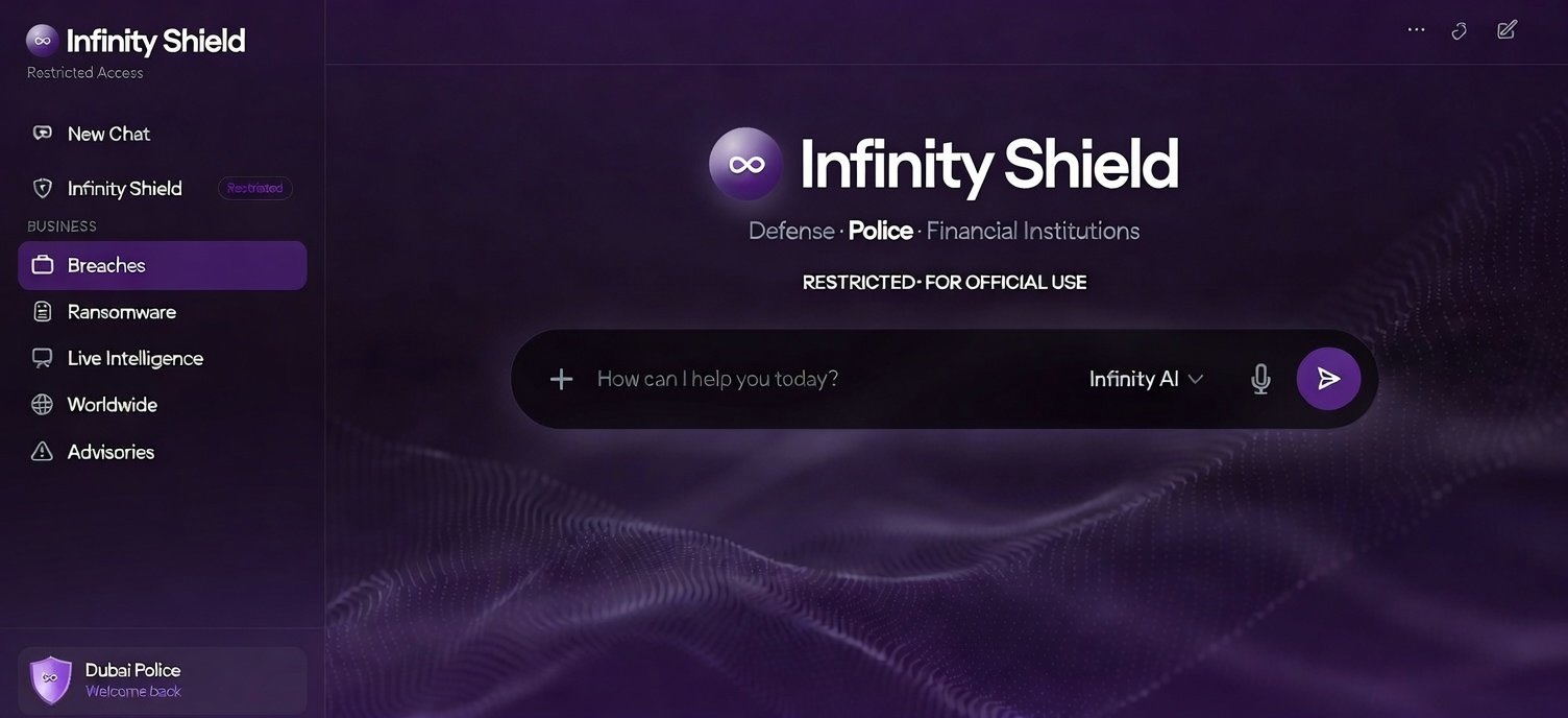 Infinity Shield interface